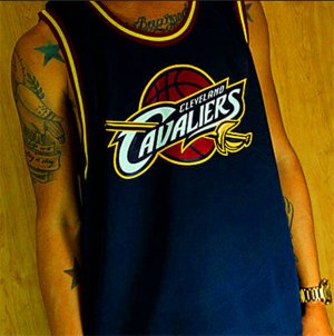Maillot De Basket Cleveland Cavaliers Full Stitch AU Tissus Sportif Bleu Fonce